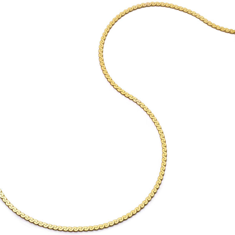 Spiral Snake Chain Necklace 18ct Gold Plate