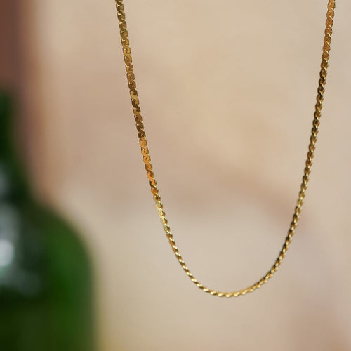Spiral Snake Chain Necklace 18ct Gold Plate