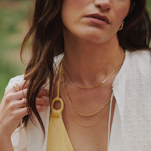 Spiral Snake Chain Necklace 18ct Gold Plate