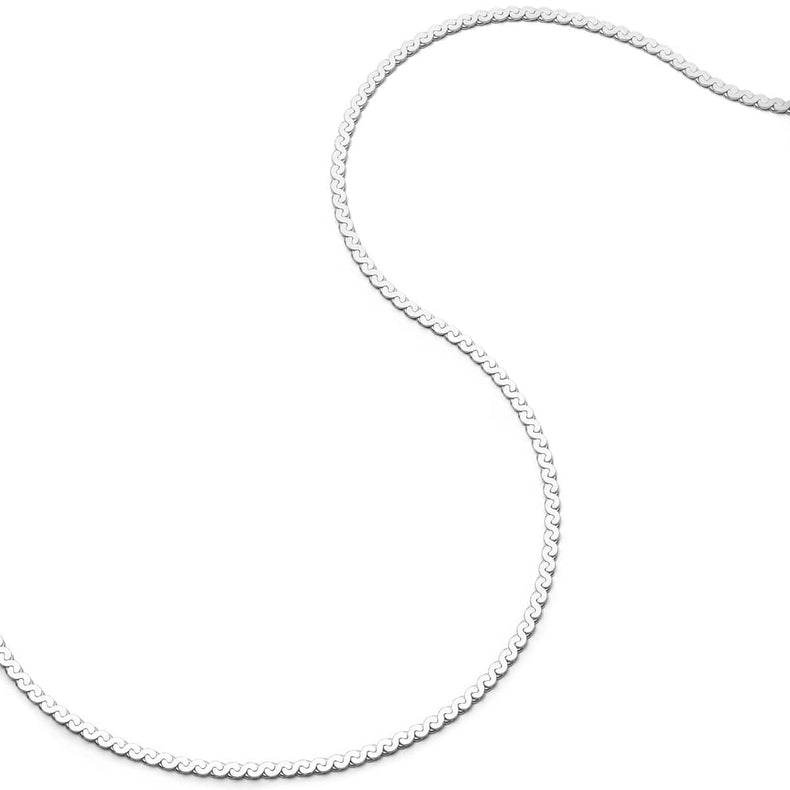 Spiral Snake Chain Necklace Sterling Silver