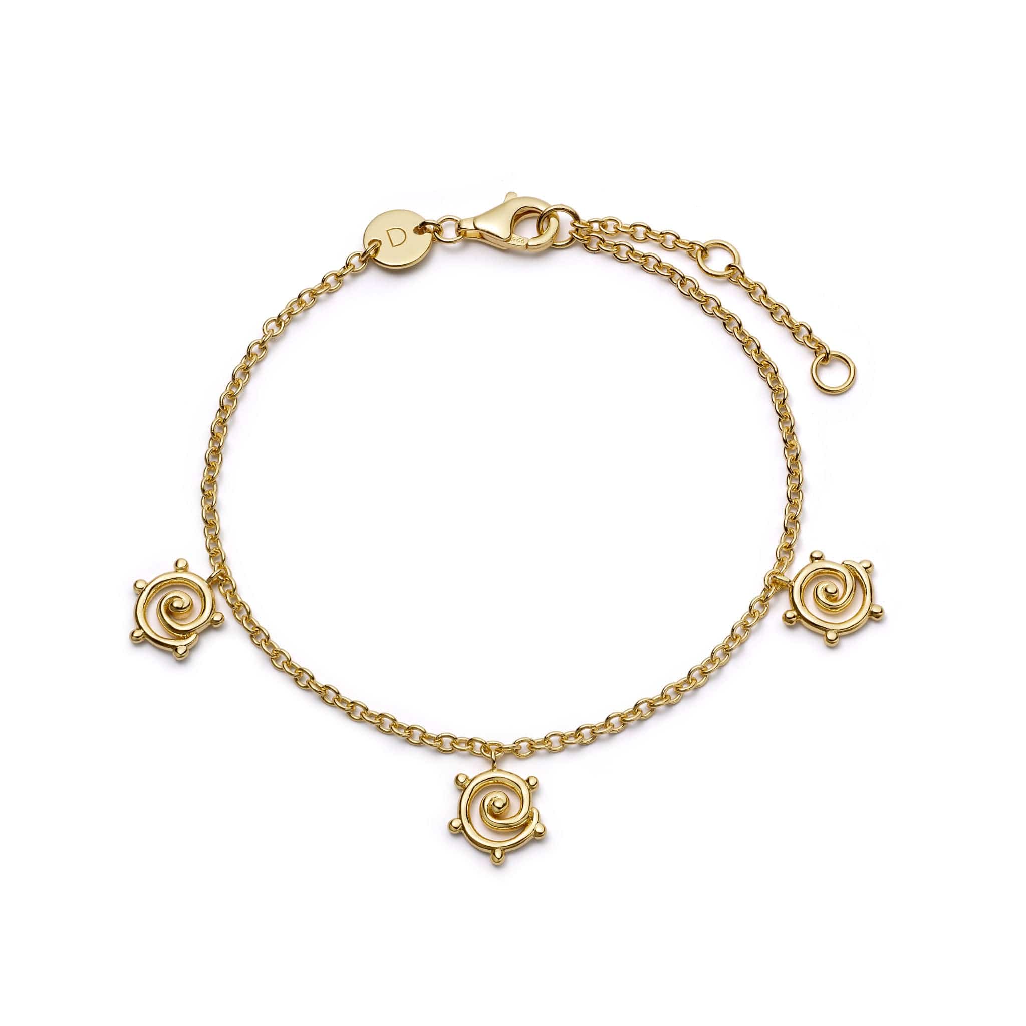 Spiral Sun Drop Bracelet 18ct Gold Plate – Daisy London