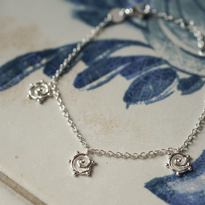 Spiral Sun Drop Bracelet Sterling Silver