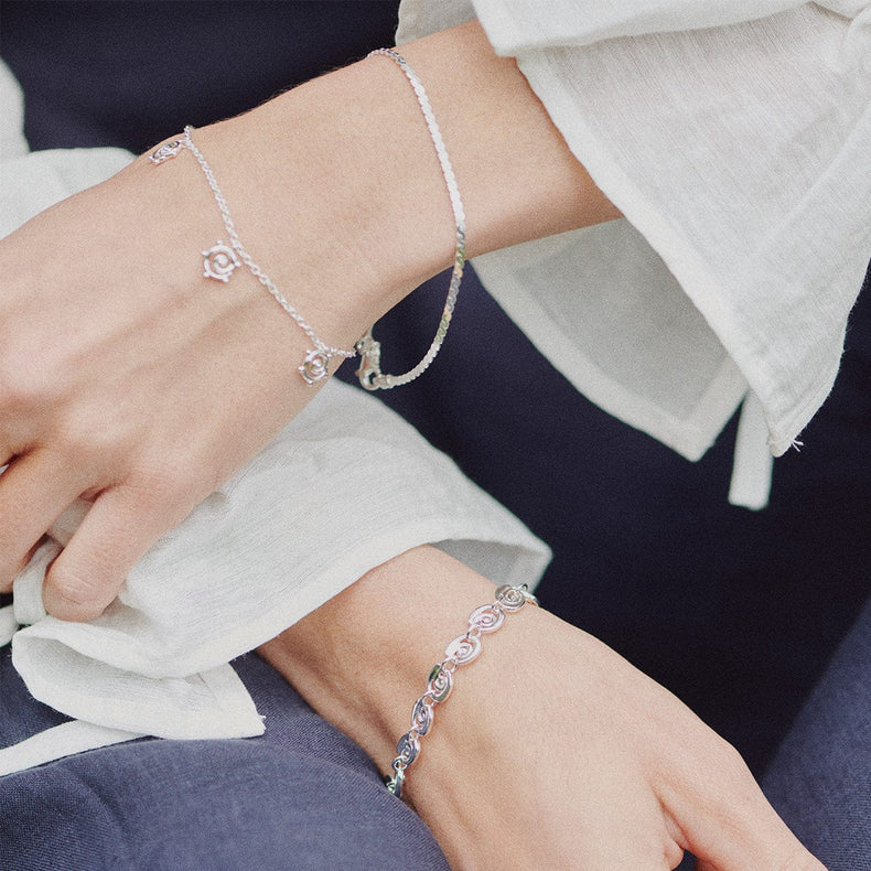 Spiral Sun Drop Bracelet Sterling Silver