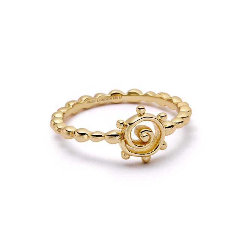 Spiral Sun Stacking Ring 18ct Gold Plate