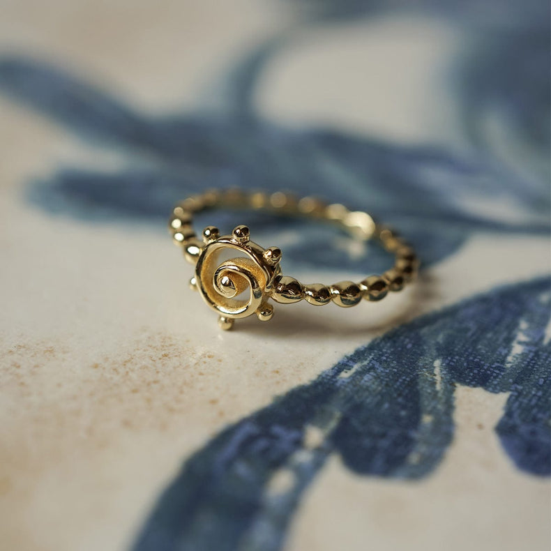 Spiral Sun Stacking Ring 18ct Gold Plate