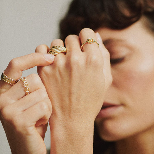 Spiral Sun Stacking Ring 18ct Gold Plate