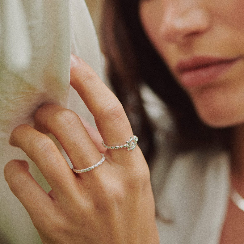 Spiral Sun Stacking Ring Sterling Silver