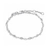 Square Bead Chain Bracelet Silver Plate
