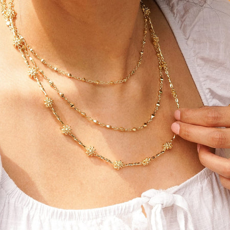 Square Bead Chain Necklace 18ct Gold Plate recommended