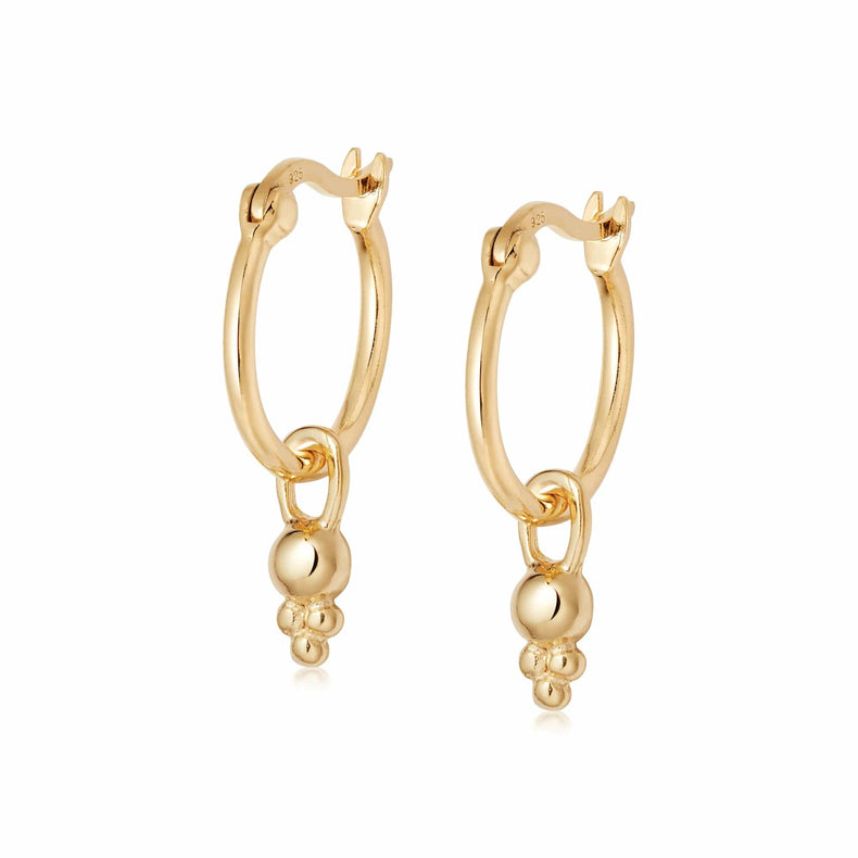 Stacked Beaded Charm Earrings 18Ct Gold Plate recommended