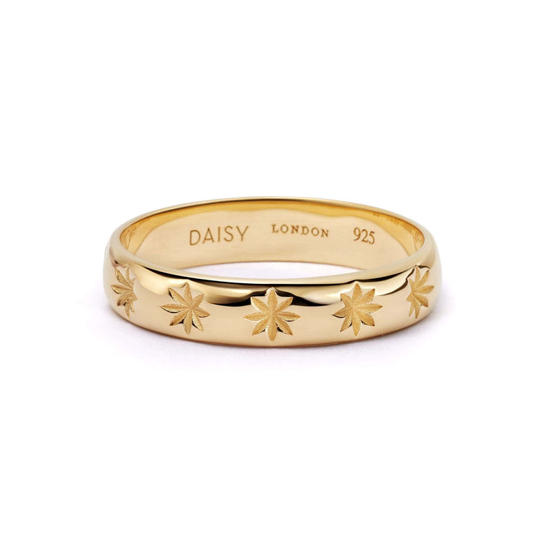 Star Engraved Stacking Ring 18ct Gold Plate recommended