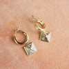 Strata Square Drop Earrings 18ct Gold Plate