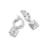 Strata Square Drop Earrings Sterling Silver