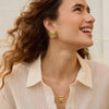 Strata Square Pendant Necklace 18ct Gold Plate