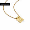 Strata Square Pendant Necklace 18ct Gold Plate