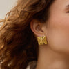 Strata Square Earrings & Necklace Set 18ct Gold Plate