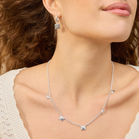 Strata Station Necklace Silver Plate recommended