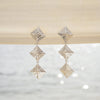 Strata Triple Drop Earrings Silver Plate