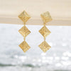 Strata Triple Drop Earrings & Necklace Set 18ct Gold Plate