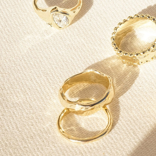 Summer Icons Ring Stack 18ct Gold Plate