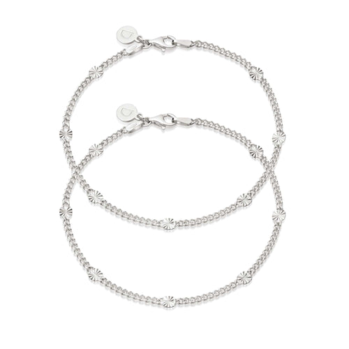 Estée Lalonde Sunburst Friendship Bracelet Stack Sterling Silver