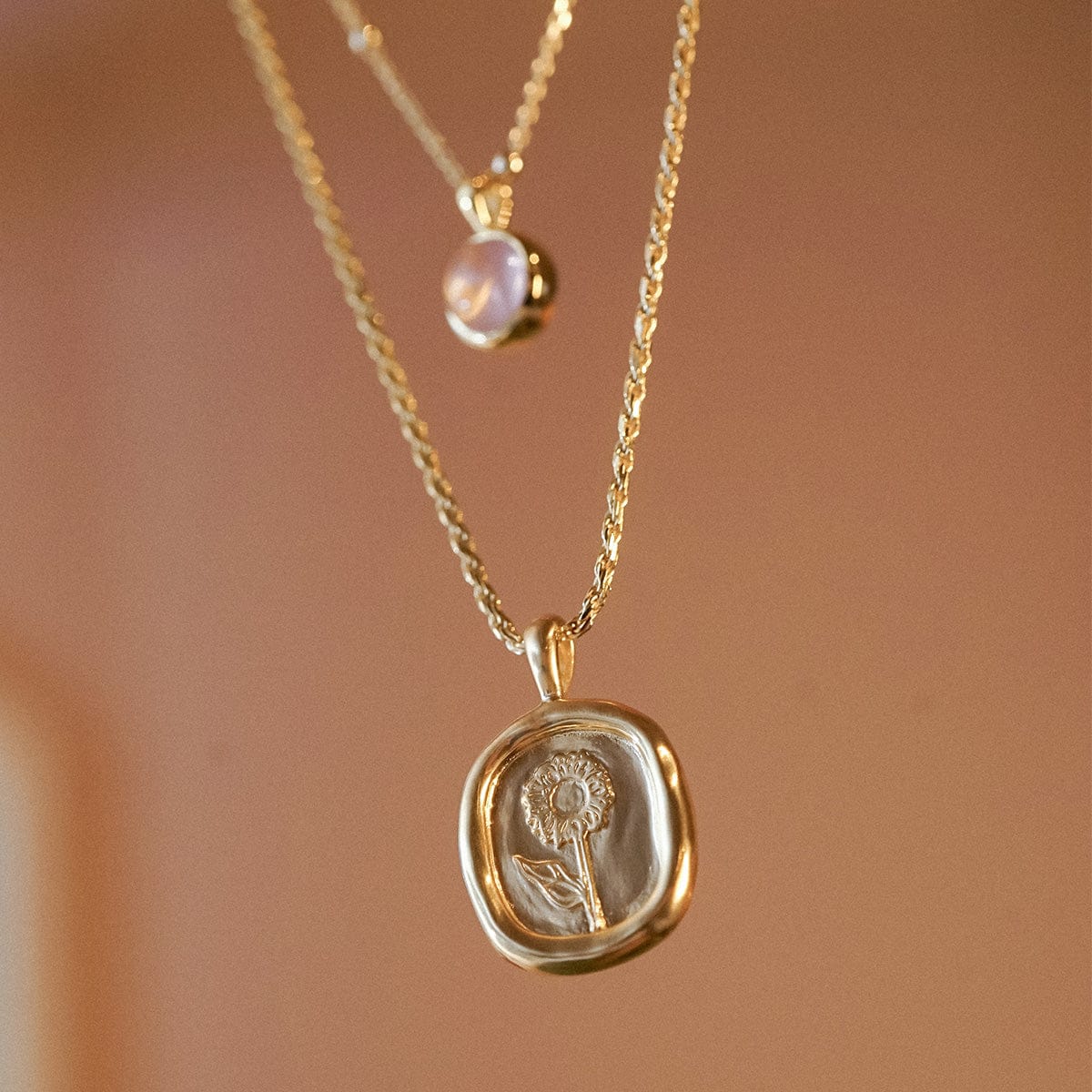 Sunflower Necklace 18ct Gold Plate