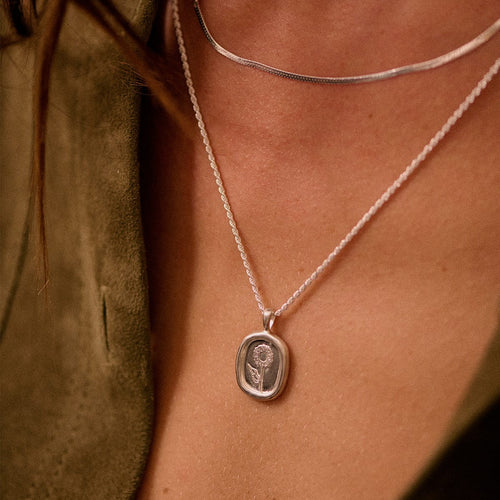 Sunflower Necklace Sterling Silver