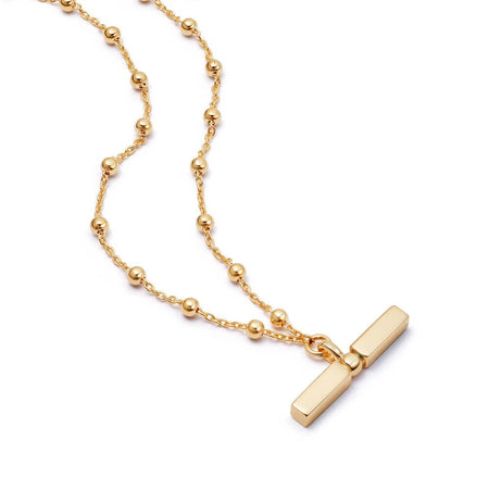 T Bar Bobble Chain Necklace 18ct Gold Plate recommended