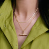 T Bar & Fine Snake Chain Necklace Layering Set 18ct Gold Plate