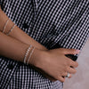 Textured Sunburst & Lightweight Chain Bracelet Stack Sterling Silver