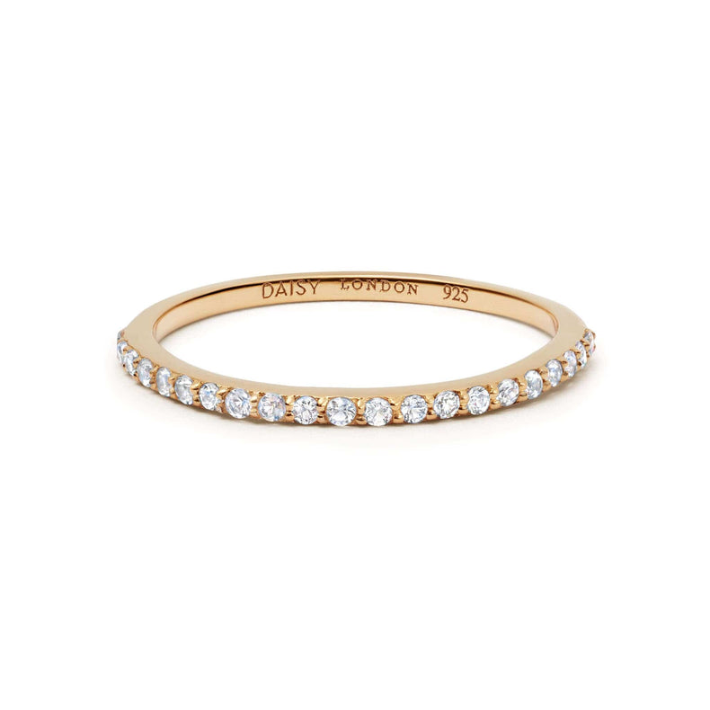 Dainty Crystal Stacking Ring 18ct Gold Plate