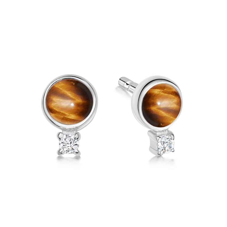 Tigers Eye Sparkle Stud Earrings Sterling Silver recommended