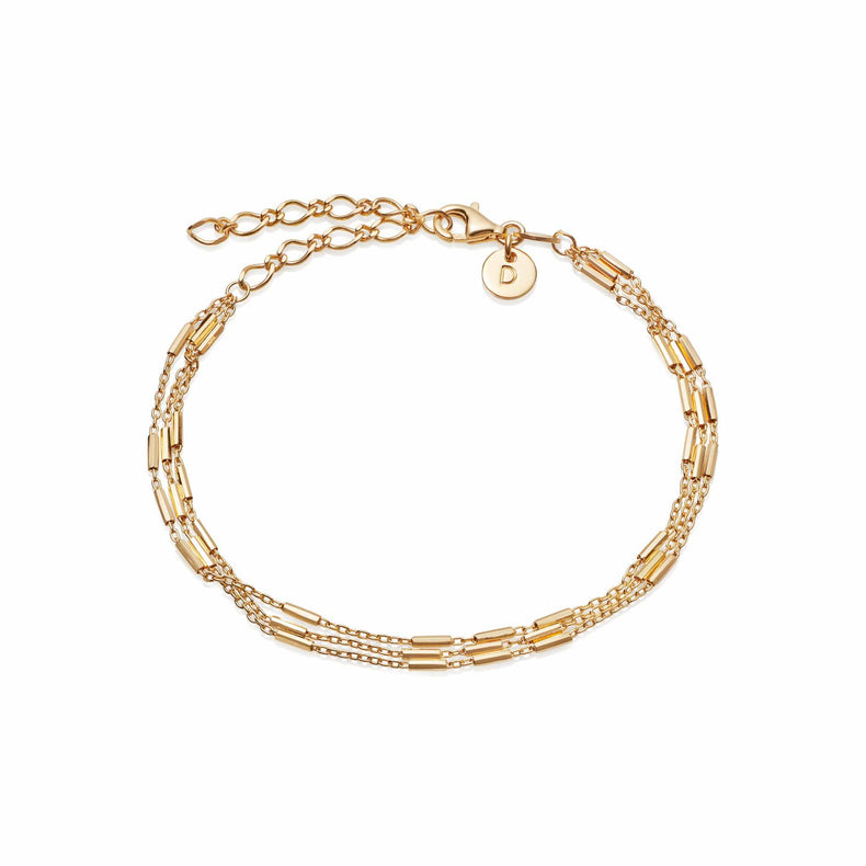 Triple Bar Chain Bracelet 18ct Gold Plate recommended