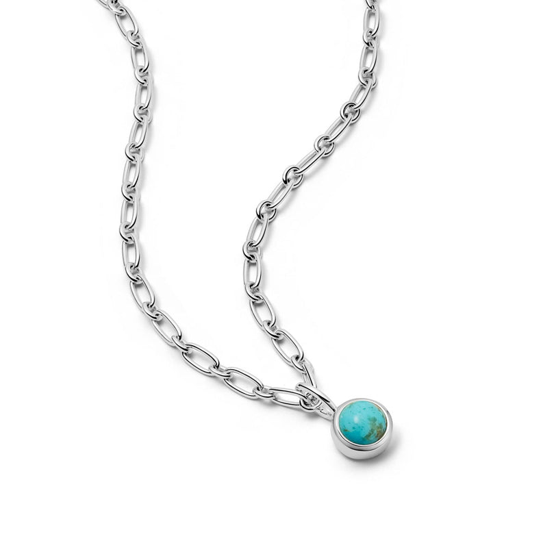 Turquoise Chunky Healing Stone Necklace Sterling Silver