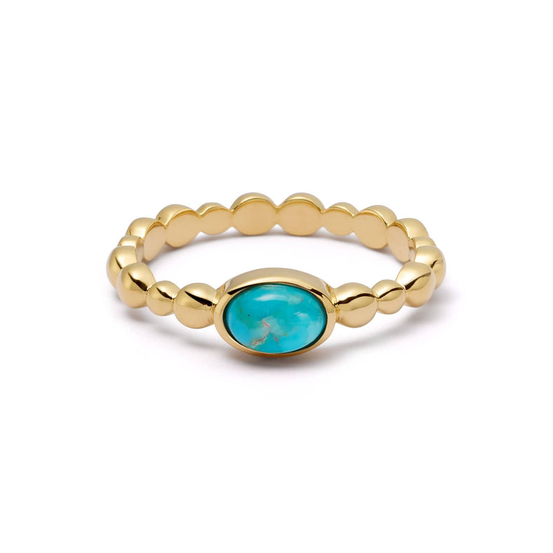 Turquoise Healing Stone Bobble Ring 18ct Gold Plate recommended