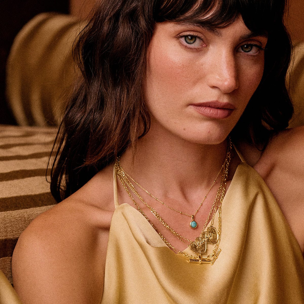 Turquoise Healing Stone Necklace 18ct Gold Plate