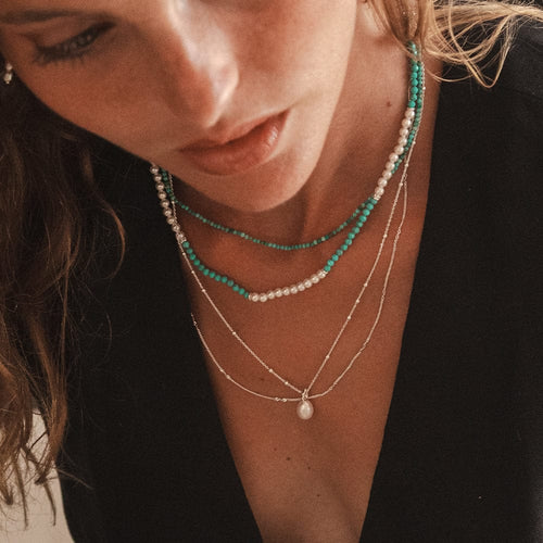 Turquoise Mini Beaded Necklace