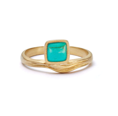 Turquoise Wave Ring 18ct Gold Plate recommended