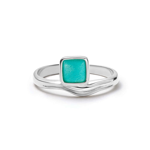 Turquoise Wave Ring Sterling Silver