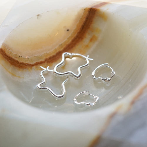 Estée Lalonde Wavy Hoop Earring Stack Sterling Silver