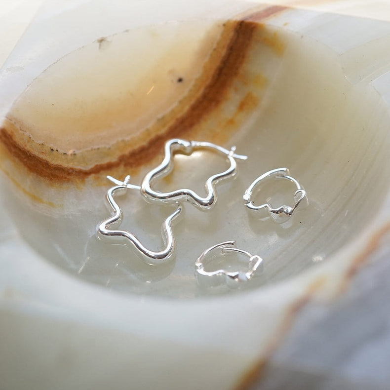 Estée Lalonde Wavy Hoop Earring Stack Sterling Silver