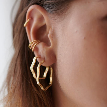 Wavy Snake Earring Stack 18ct Gold Plate recommended