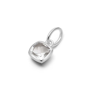 White Topaz April Birthstone Charm Pendant Sterling Silver recommended