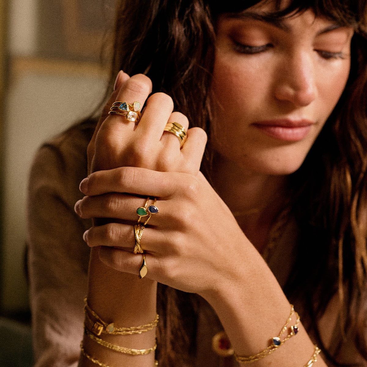 White Topaz April Birthstone Ring 18ct Gold Plate