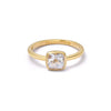 White Topaz April Birthstone Ring 18ct Gold Plate