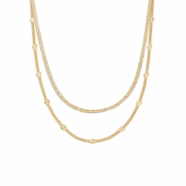 Estée Lalonde 'You Give Me Light' Layering Necklace Set 18ct Gold Plate