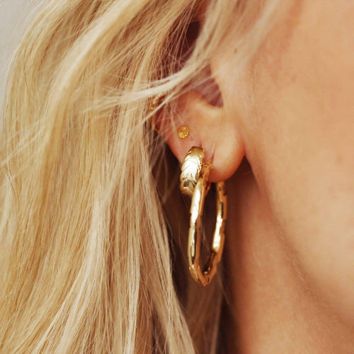 3 Piercing Goddess Earring Stack 18ct Gold Plate