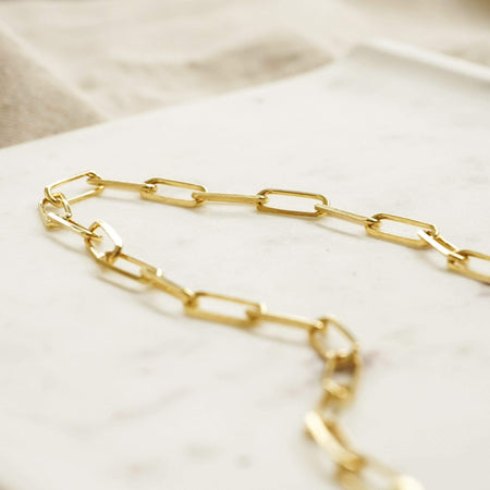 Estée Lalonde Large Open Box Chain Necklace 18ct Gold Plate recommended