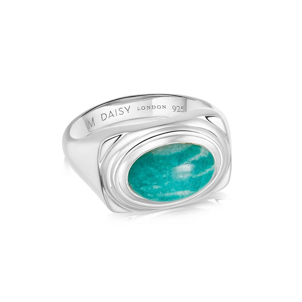 Amazonite Bold Ring Sterling Silver – Daisy London