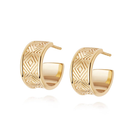 Artisan Chunky Hoop Earrings 18ct Gold Plate recommended